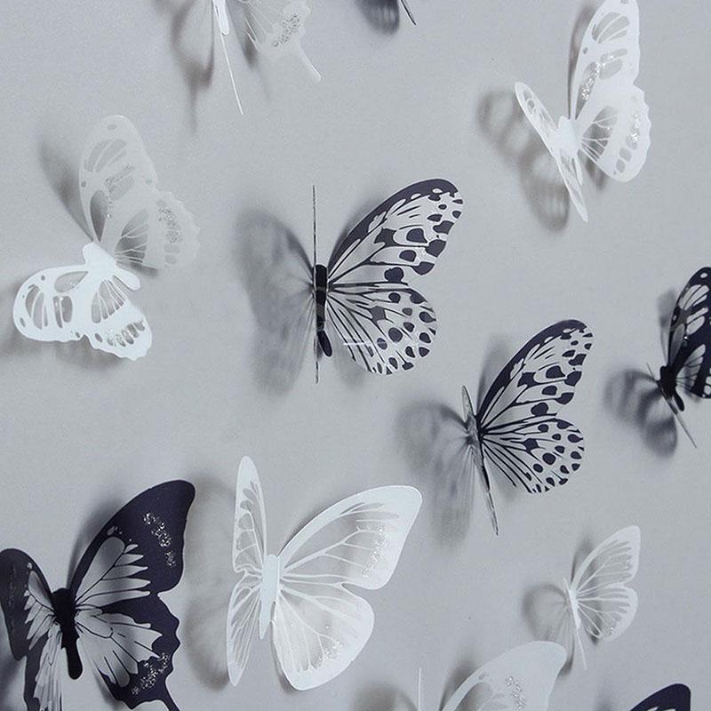 New 18pcs/lot Butterflies 3d Wall Sticker Beautiful Butterfly Living Room for Kids Room Wall Decals Home Background Decoration