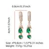Fashion Green Heart Shape Dangle Earrings with Sparkling Zirconia Elegant Earring for Women Party Wedding Jewelry Gift