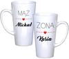 Set of Latte Cups For Couples Gift Large 450Ml Printed Gift