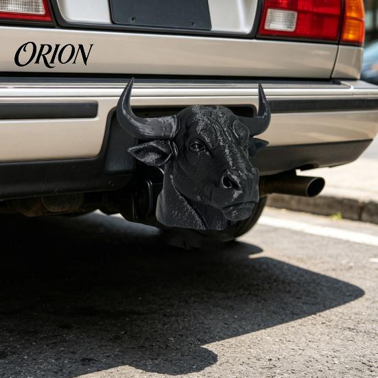 Tapa de Enganche de Remolque Resistente, Tapa Antipolvo con Forma de Cabeza de Toro y Caballo, Tapa Protectora de Ajuste Universal, Tapa Fácil de Instalar Negra Mate para SUV Todoterreno