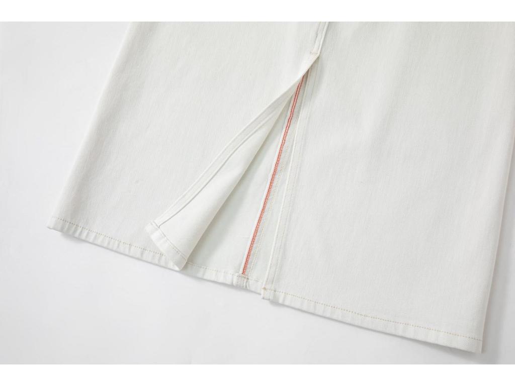 Hong Kong Style Tencel Stretch Back-Slit Denim Midi Skirt - High-Waisted, Tie-Up, Slimming & Versatile for Women (Spring 2026)