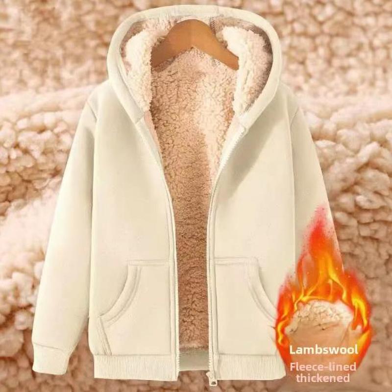 Autumn Winter Thickened Fleece Men's Sweatshirt Black Hooded Cardigan Casual Style Loose Fit  Hooded Jacket