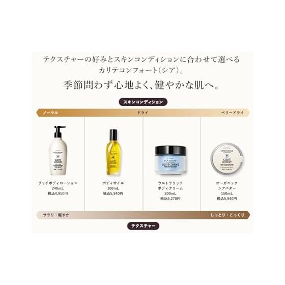 L'OCCITANE Karite Comfort Organic Shea Butter 150mL Large Capacity
