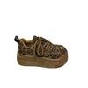 European Station leather muffin platform leopard print board shoes heightening shoes women's velvet 2025 new autumn casual biscuit shoes