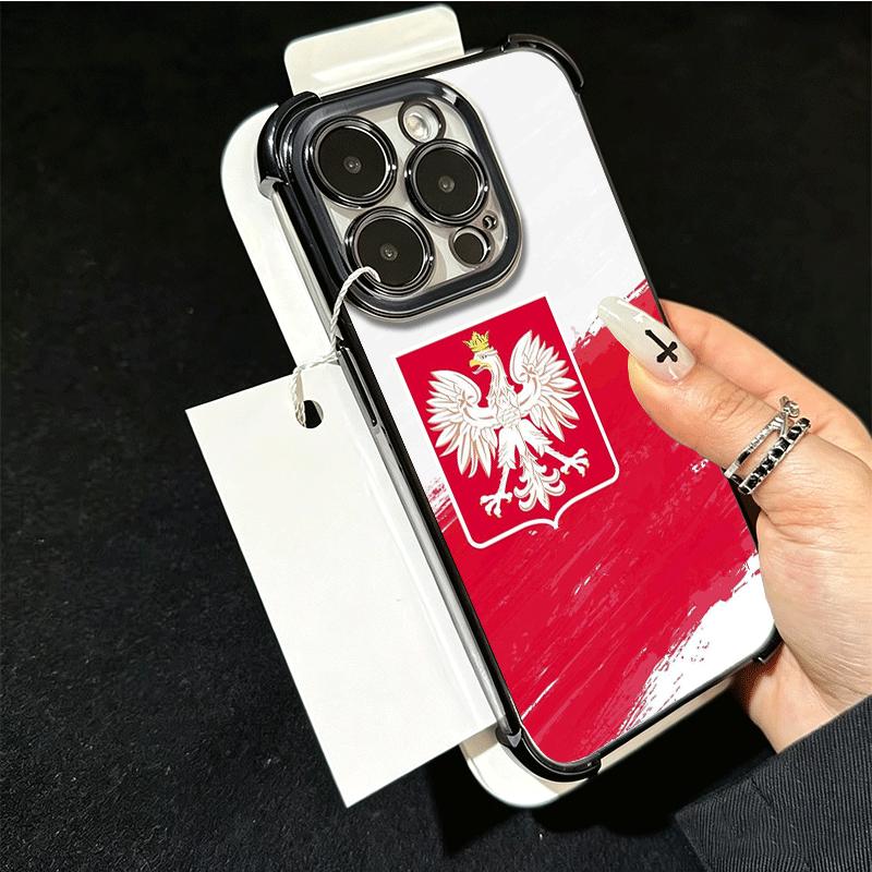 Poland Flag White Red Plating Phone Case For Xiaomi Poco X5 X6 X7 X8 Pro Max F8 Ultra F7 M8 M7 M5S Redmi 15C 15 14C 13C 13 X3 12