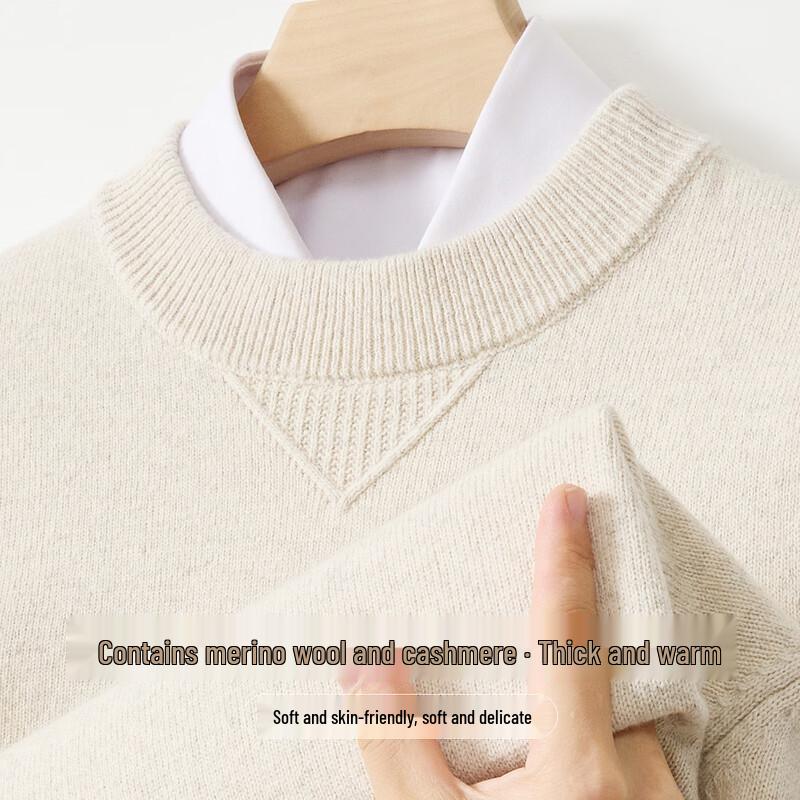 

Jinju Men s Warm Cashmere Blend Round Neck Sweater 2XL