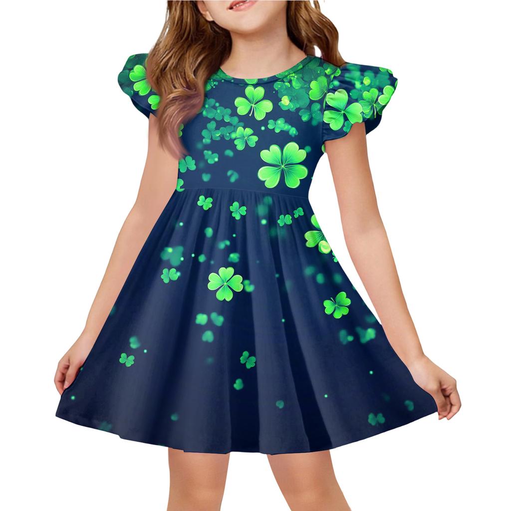 Letnia Sukienka Księżniczki dla Dziewczynek - Sukienka T-shirtowa o Kroju A. dzień Patryka