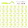 100Pcs Fishing Lures Jigs 40mm0.4g Wobblers Carp Hard Swim Bait Curly Silicone Artificial Lures