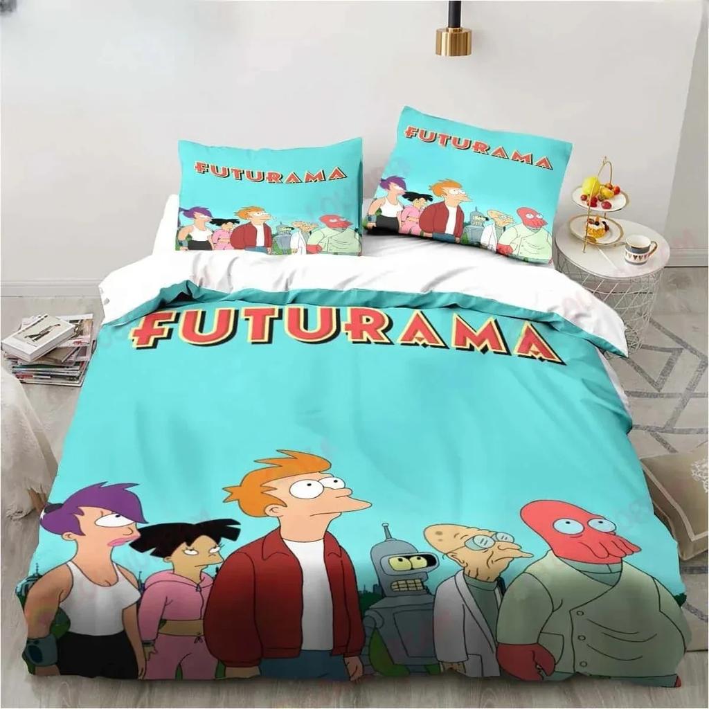 Tecknad Futurama Bender Affisch Sängkläder Set Lakan King Twin Dubbel Barnsängkläder Set Mikrofiber eller Polyester Påslakan Set