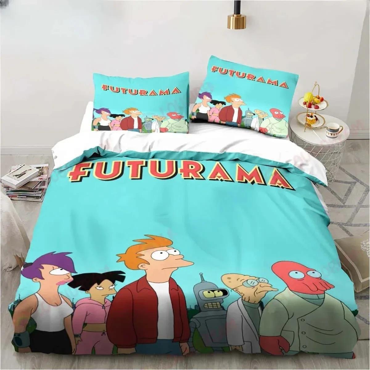 

Comforter Cartoon Futuramas Bender Poster Bedding Set Sheet King Twin Double Child Bedding Set Mircofiber Or Polyester Comforter (quilt)-EU Single(135*200cm)3pcs