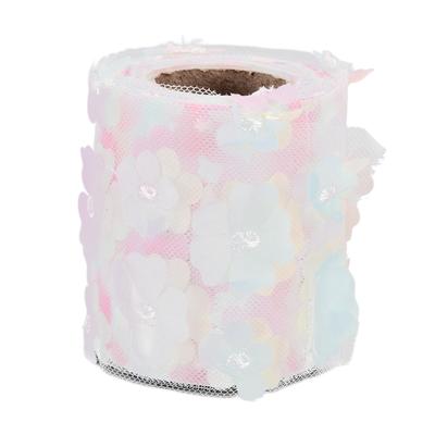 Flowers Tulle Rolls 8cm 10yd Exquisite Bright Beautiful DIY Flexible Wide Application Tulle Roll