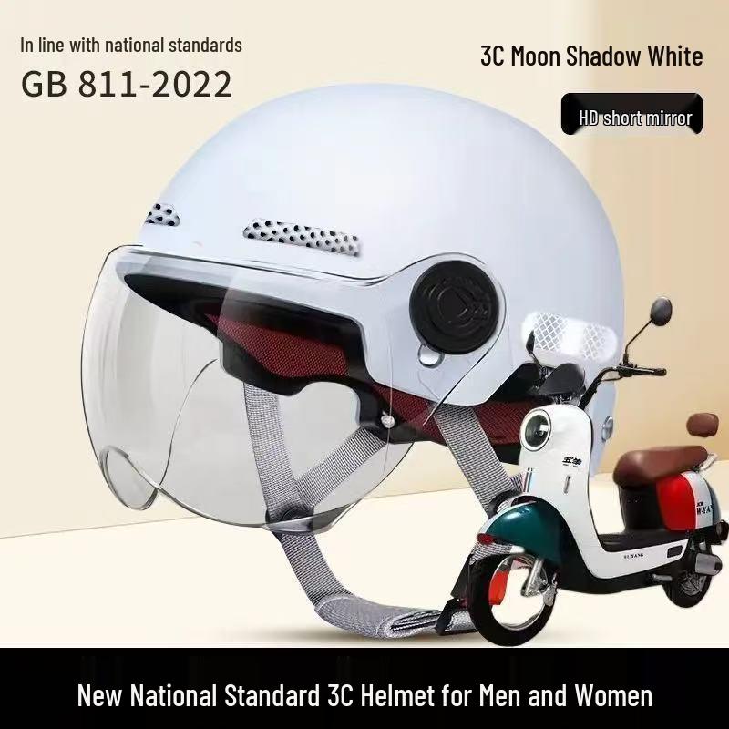 3C Certified Summer Motorcycle Half-Helmet for Men & Women, with Sun Protection, Universal All-Season Riding Hat