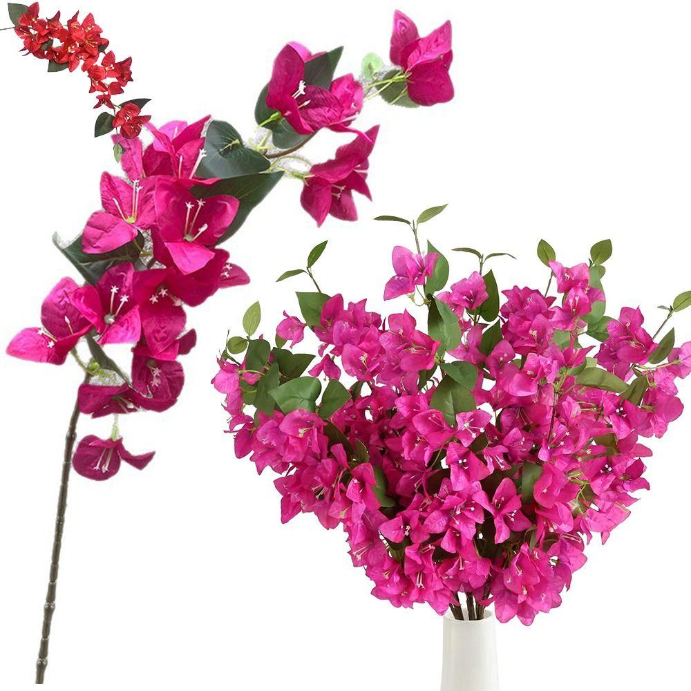 1PC Realistic Artificial Flowers UV Resistant 80cm Long Trailing Silk Bougainvillea Climbing Plant Fake Silk