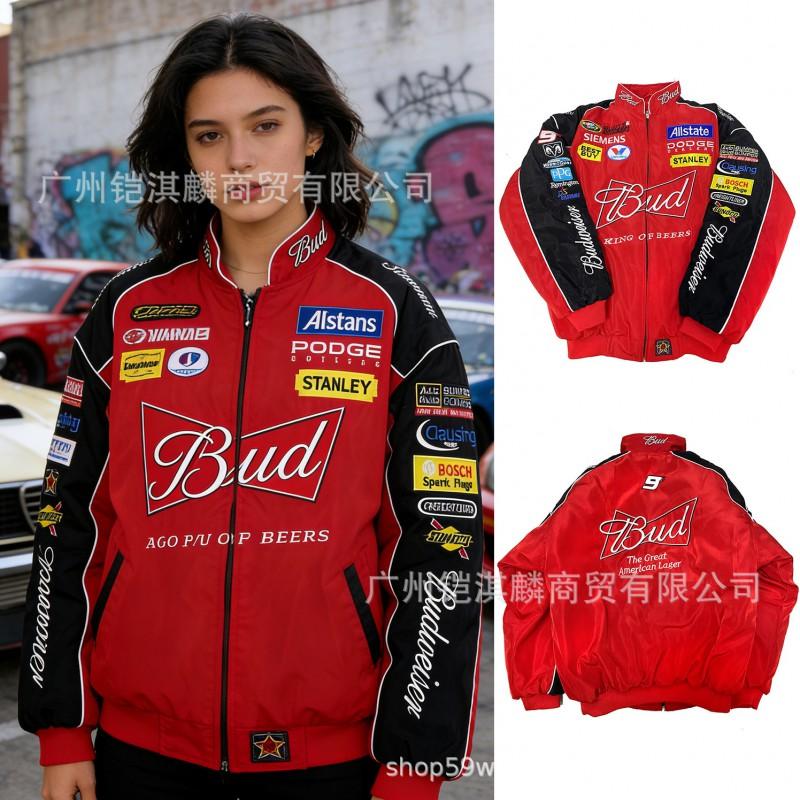 Gruba Bawełniana Haftowana Kurtka Motocyklowa Unisex Ciepła Odzież Wierzchnia Sporty Rowerowe