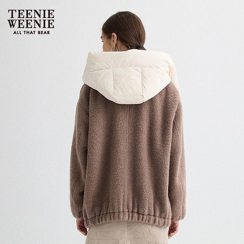 Teenie Weenie Women's Detachable Hood Wool Blend Coat