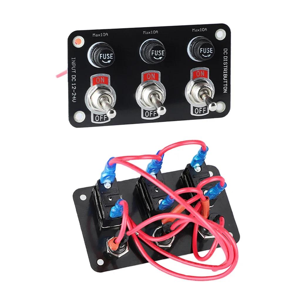 3/6-Wege Kippschalter-Panel Ein/Aus Wippschalter mit 10A Sicherung Rennwagen Wohnmobil Wohnwagen Marineboot Yacht 12V/24V Schalter