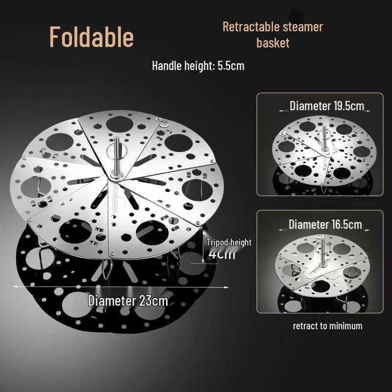 ZISIZ 430 Stainless Steel Foldable Steaming Rack