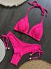 1011 European and American New Bikini, Solid Color Swimsuit, Beach Sexy Women's Swimsuit