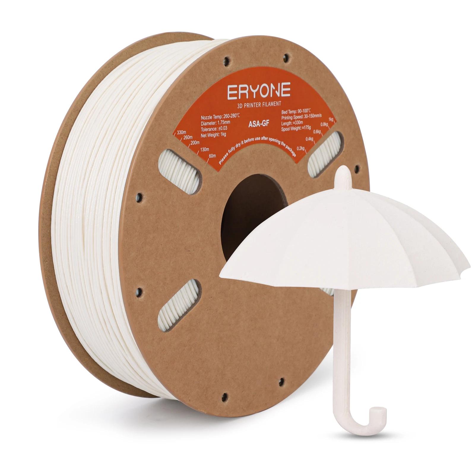 ERYONE 1KG ASA Glass Fiber Filament Premium Big Sale 3D Print,asa-gf filament black white color,Odorless Printing 1KG/Spool