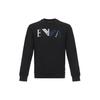 Embroidered Logo Pattern Blend Pullover Sweatshirt Men Sweatshirt Black 6Z1MB3-1J07Z-0999