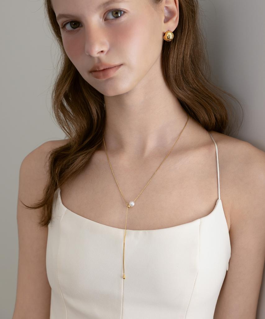 Tatiana (Silver 925) Freshwater Pearl Y-Line Long Necklace Nz2509