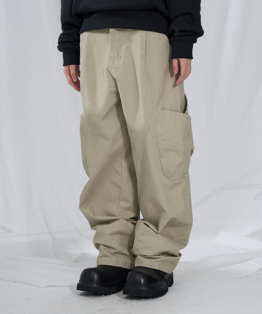 SLOWACID Out-Pocket Pintuck Pants [Beige]