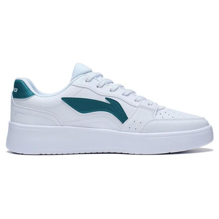 Li Ning Sycee Slip Resistant Cushioning Abrasion Resistant Low top Skateboard Shoes Men's White Green AGCT339-1