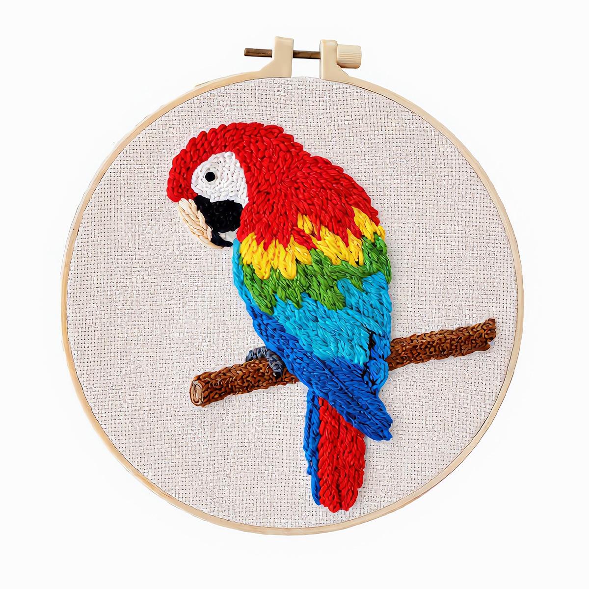 Poke Embroidery Wool Embroidery Wildlife Set Art Decorative Painting Three-Dimensional Embroidery Wool Painting Hanging Painting DIY material kit