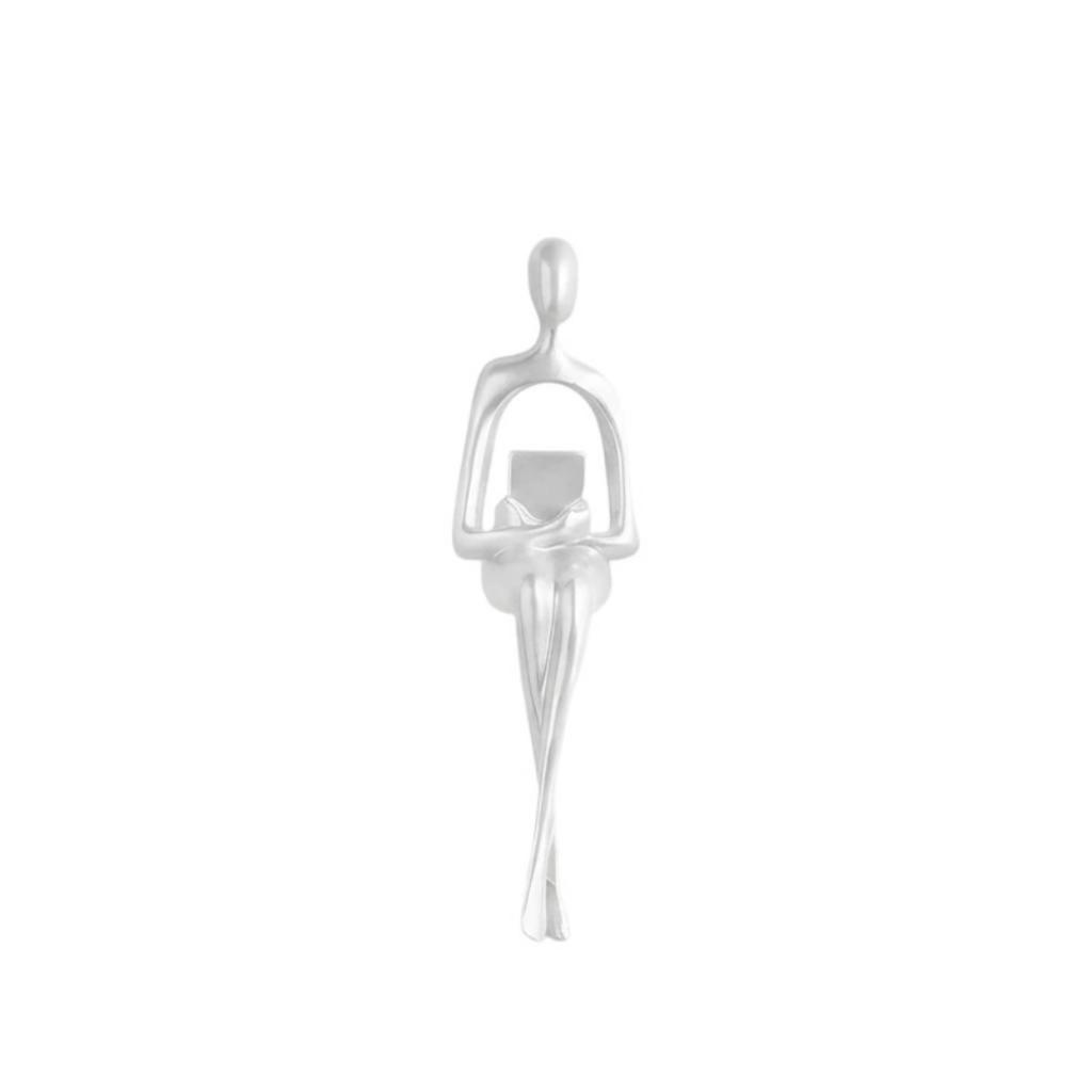 Resin Seated Human Figurine Minimalist for Art Lovers