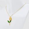 Hot Selling Fashionable Sunflower & Peony Pendant Necklace