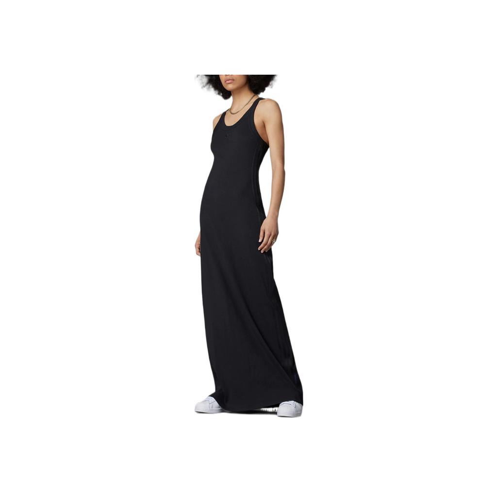 Adidas Originals X Blue Version Tank Dress Solid Color Straight Cut Sleeveless Dress Women Dresses Black HK7231