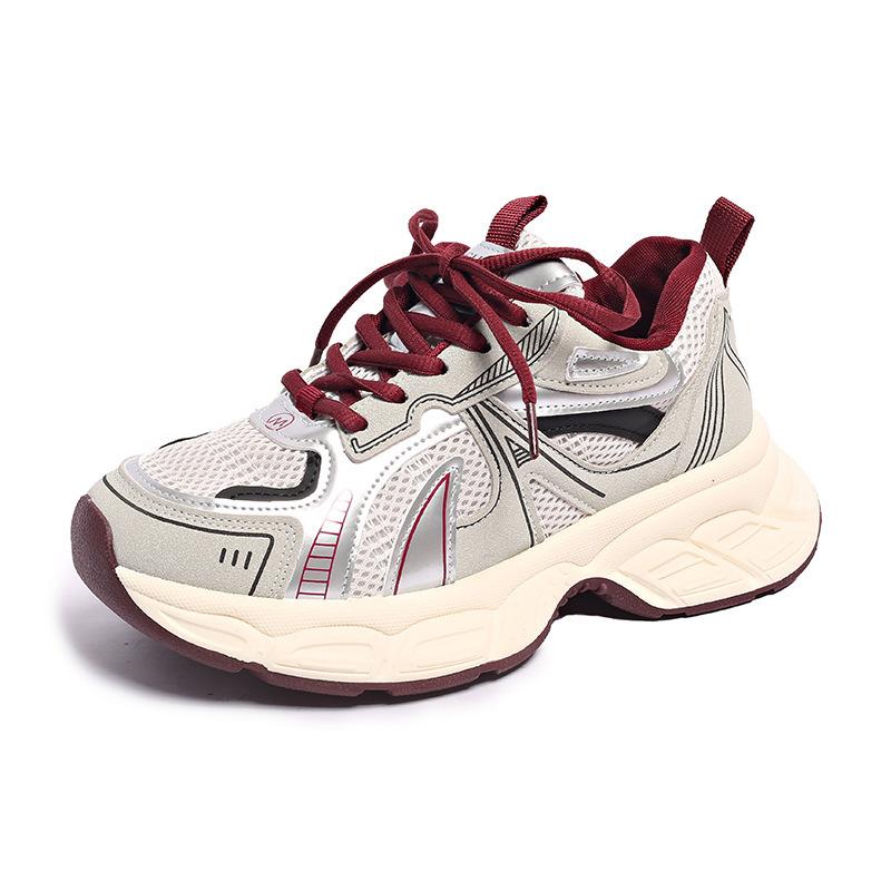 Retro dad shoes women's ins tide 2025 spring new thick-soled heightening versatile fashion casual lightweight sports shoes