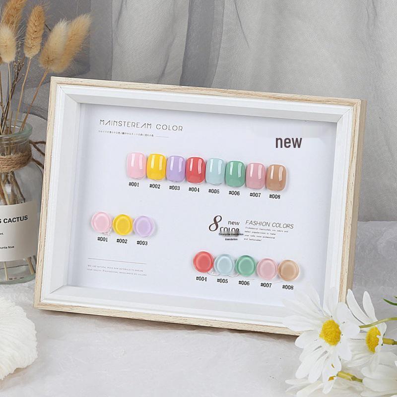 7-Inch Wooden Color Palette for 8 Gel Polish Swatches - Japanese Nail Art Display Tool