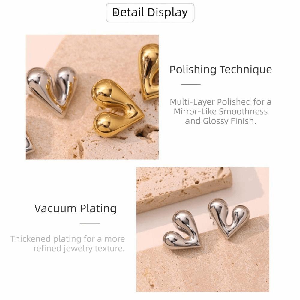 Gold Color Chunky Hoop Earrings Stainless Steel Statement Jewelry Huggie Hoop Earrings For Women