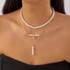 Elegant Multilayer Tassel Chain Pendant Necklace For Women Vintage Creative Natural Blue Stone Chocker Necklace Wedding Jewelry