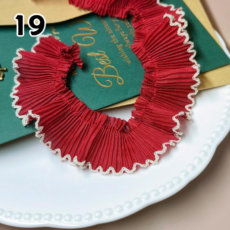 1M Lace Ribbon Sheer Chiffon Elastic Ruffle Ribbon Lace Trim for Dress Diy Apparel Sewing Fabric Wedding Party Accessories New