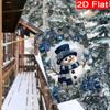 2D Flat - 2D Flat - 2D Flat Christmas Blue Ring Snowman Wreath Garden Flag, 1-28X40 Inch Outdoor Garden Flag, Double-Sided Home Decoration Courtyard D