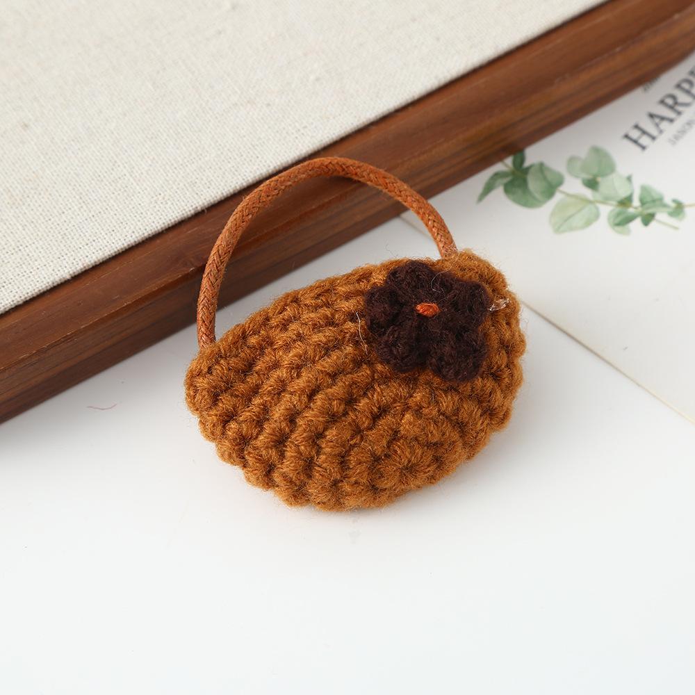 Hand-knitted Delicate Cute Bag Flower Basket Brooch Decoration Accessory