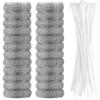 24Pcs/Set Lint Traps Washing Machine Stainless Steel Lint Snare Traps Laundry Mesh Washer Hose Filter with 24 Pcs Cable Ties