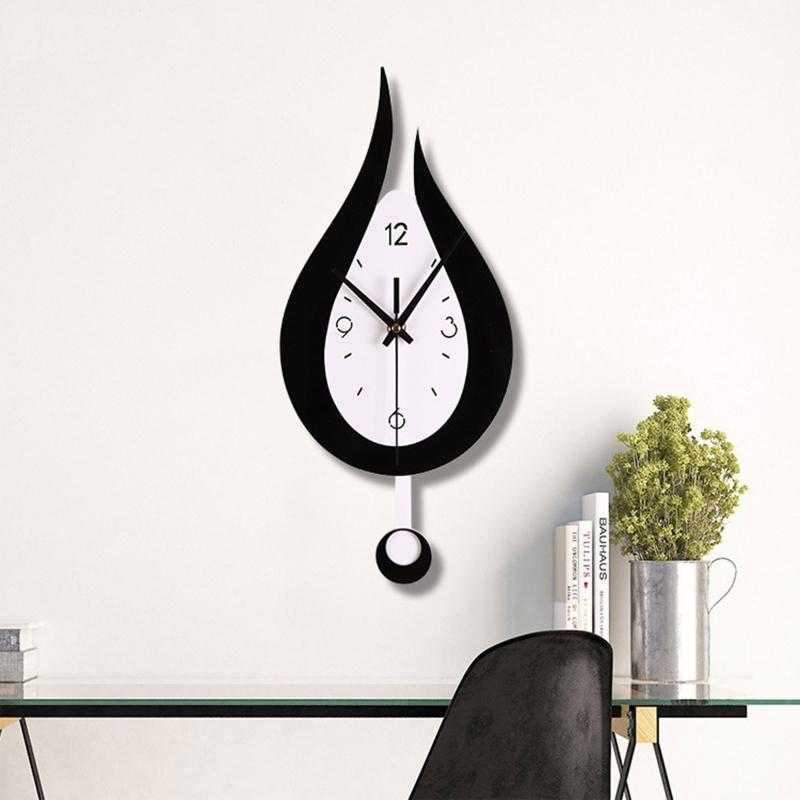 Modern Water Dropping Design Wall Clock for Creative Acyrlic Pendulum Clock for Home Bedroom Living Room Office Decoration X3UC