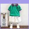 Stylish Boys Summer Outfit Set For Kids Soft Cotton Short Sleeve Shirt And Shorts