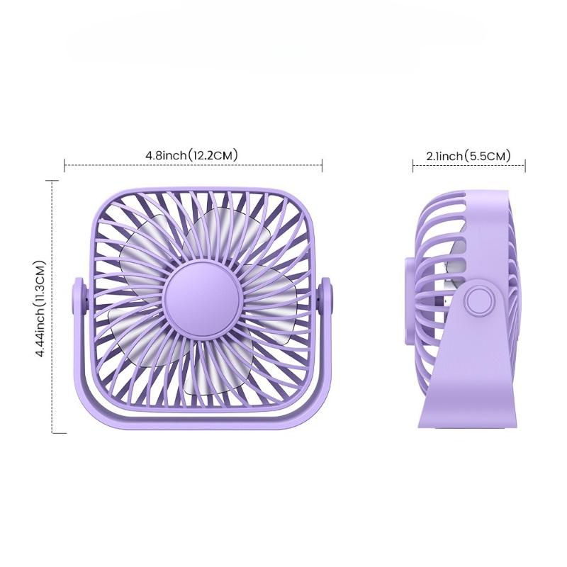 Desktop Mini Fan with Multi-angle Adjustment Office and Dormitory Desktop Ultra-quiet 3-speed High Wind Force 360°Rotatable Fans