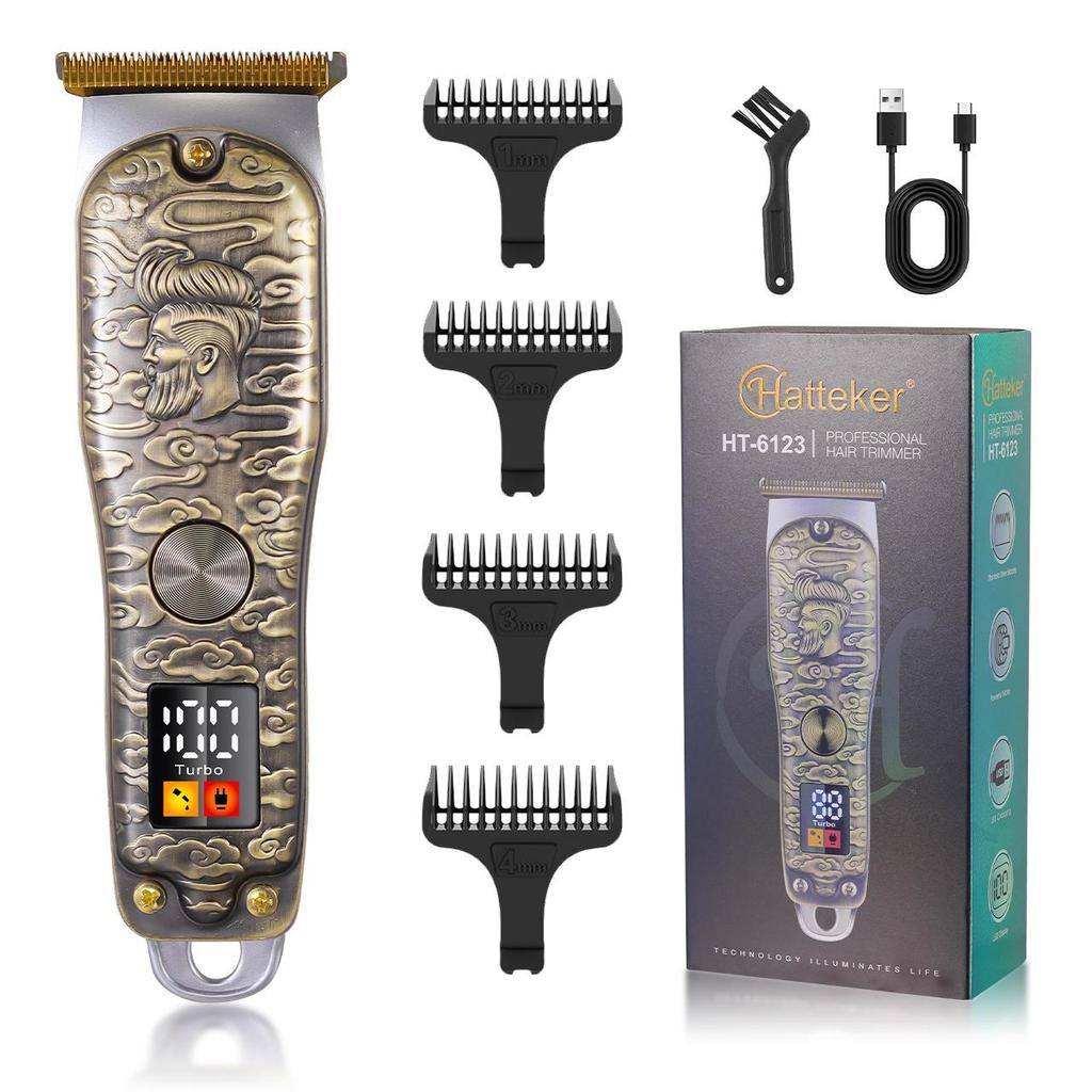 Hatteker Hair Clipper Men‘s Beard Trimmer Professional Cordless Rechargeable Hair Cutter Kit Barber Shop Strong Power