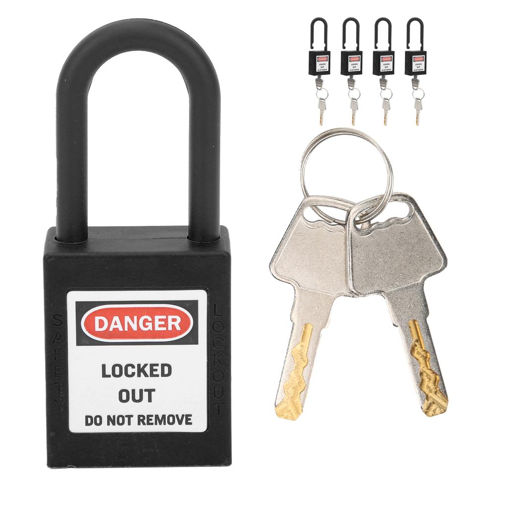 5Set 38mm Lockout Tagout Lock Nylon Durable Dust Proof Insulated Safety Padlock with Key