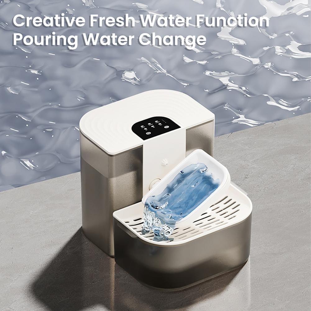 4.5L Wireless Cat Water Fountain No Filter Wastewater Separation Smart Pet Waterer Rechargeable Automatic Water Dispenser