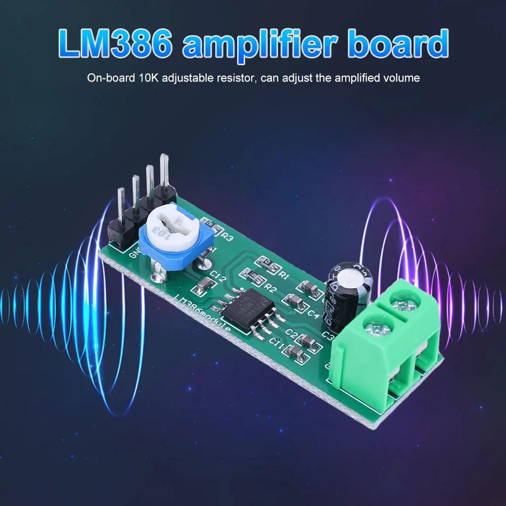 1-20PCS LM386 Digital Mono Amplifier Module 200 Times Gain Mono Voice Amplifier Module 5V-12V Input 10K Adjustable Board