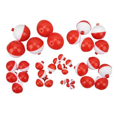 35pcs Fishing Bobbers Set Push Button Snap On Round Fishing Floats Eye Catching Plastic Fishing