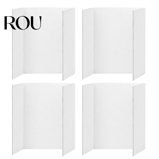 Sturdy Trifold Display Board 4Pcs Tri-Fold Poster Boards Small White Presentation Portable Tri-fold Corrugated Business Panel Exhibition Stand 35cm 4pcs