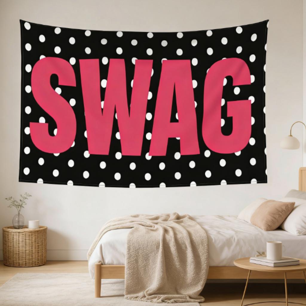 Durable Polka Dot Print Home Tapestry MultiSize Polyester Fabric for Bedroom Living Room Wall Decor High Quality Flat Print