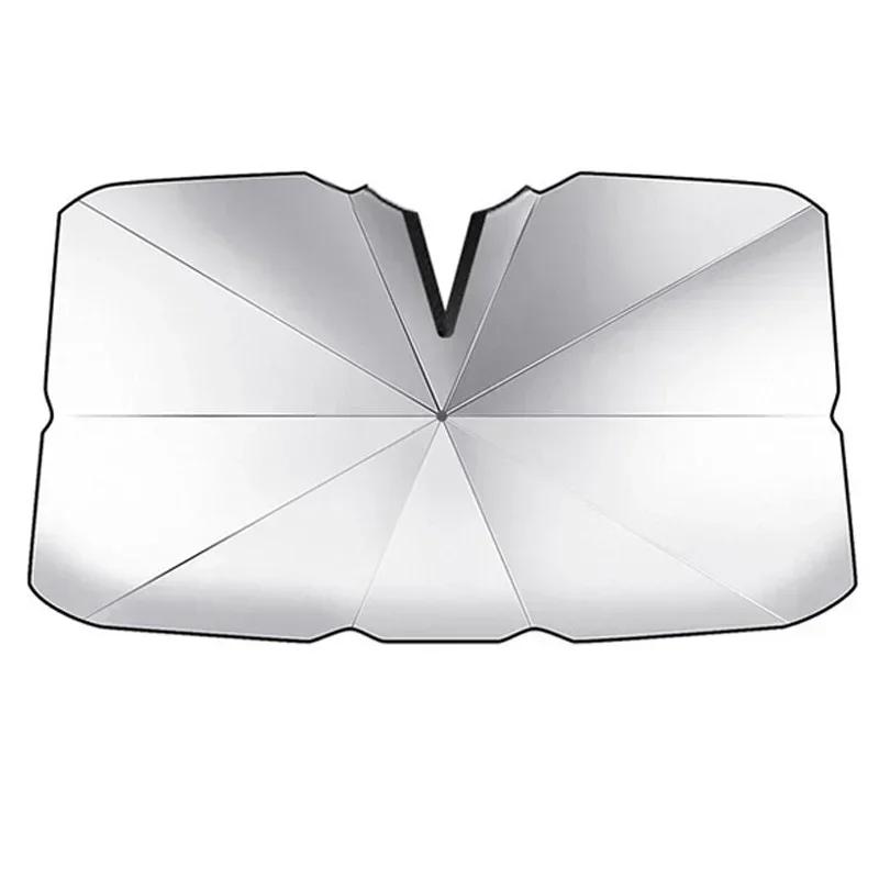 Sunshade Umbrella Type Car Windshield Sun Shade for Car Summer Sun Protection Heat Insulation Cloth for Car Front Shading Tesle